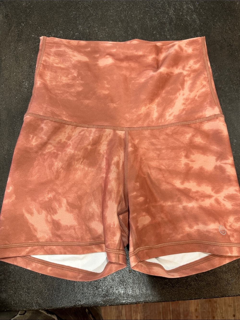 Gilly Hicks High-Rise Tie-Dye Rust Athletic Shorts